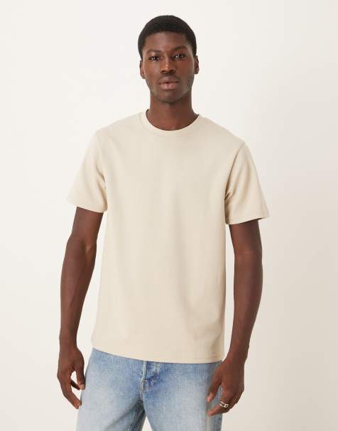 ASOS DESIGN heavyweight regular fit T-shirt in beige soft touch - view 1