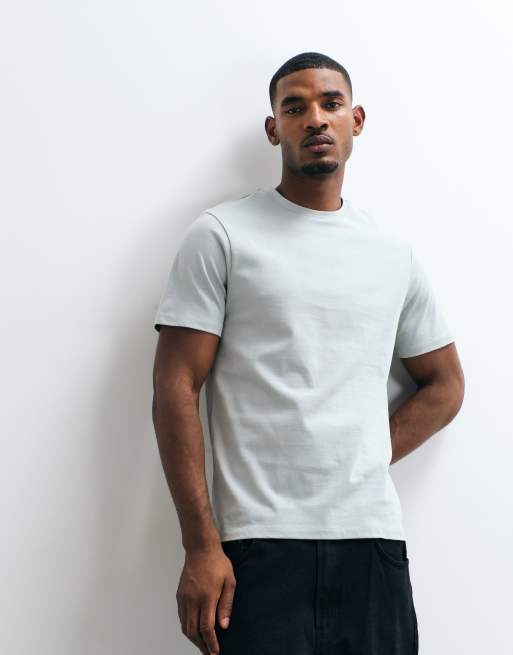 ASOS DESIGN heavyweight regular fit t-shirt in light green, 2 of 5