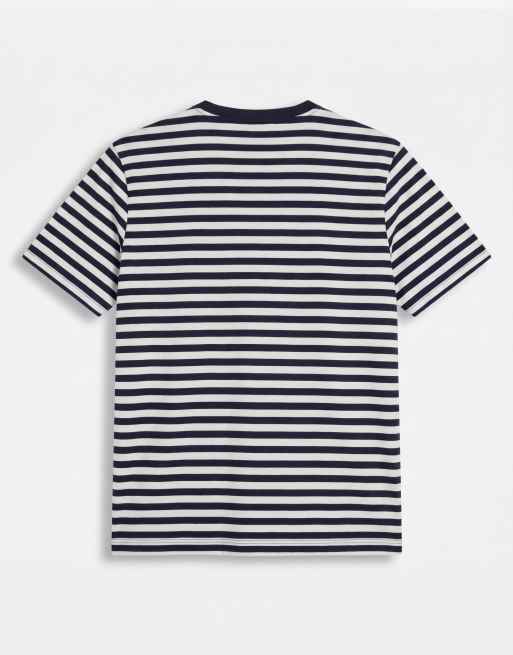 ASOS DESIGN heavyweight regular fit T-shirt in navy stripe, 7 of 7