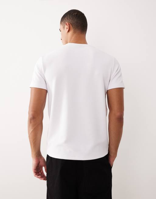 ASOS DESIGN heavyweight regular fit T-shirt in white texture, 3 of 5