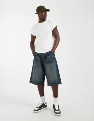 Asos Design Heavyweight Regular Fit T-shirt With Cap Sleeve In White