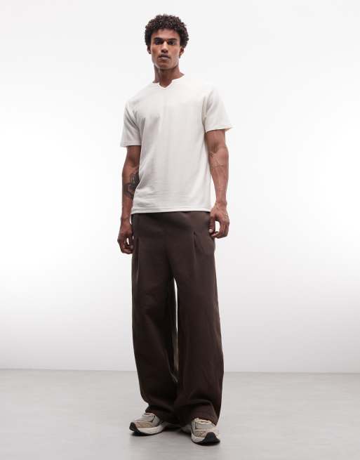 ASOS DESIGN heavyweight regular fit t-shirt with chest embroidery in cream crepe fabric, 2 of 5