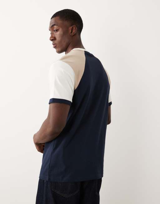ASOS DESIGN heavyweight regular fit T-shirt with contrast sleeves in cream, 2 of 5