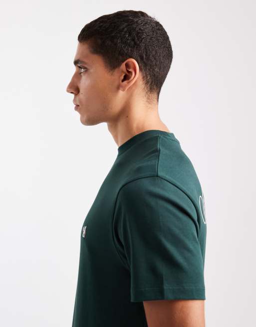ASOS DESIGN heavyweight regular fit t-shirt with text and crest graphic in dark green, 4 of 5