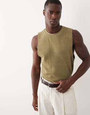 Asos Design Heavyweight Regular Fit Tank In Brown