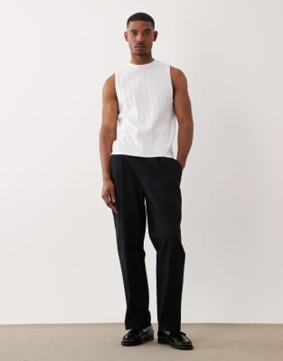 Asos Design Heavyweight Regular Fit Wide Rib Tank In White