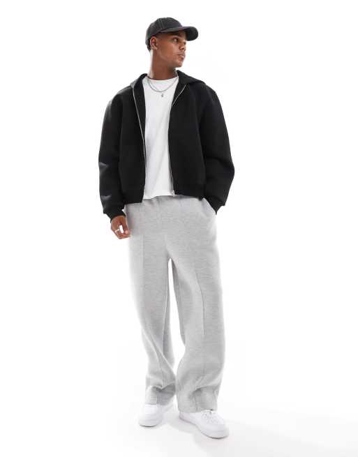 ASOS DESIGN heavyweight boxy oversized scuba hoodie in black