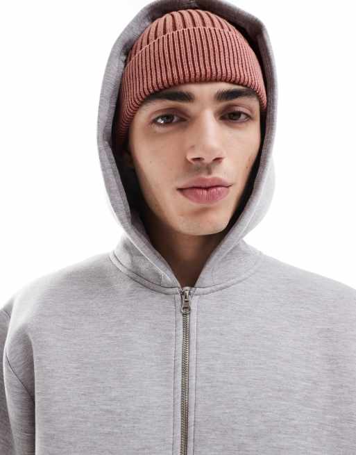 ASOS DESIGN heavyweight boxy oversized scuba hoodie in gray heather