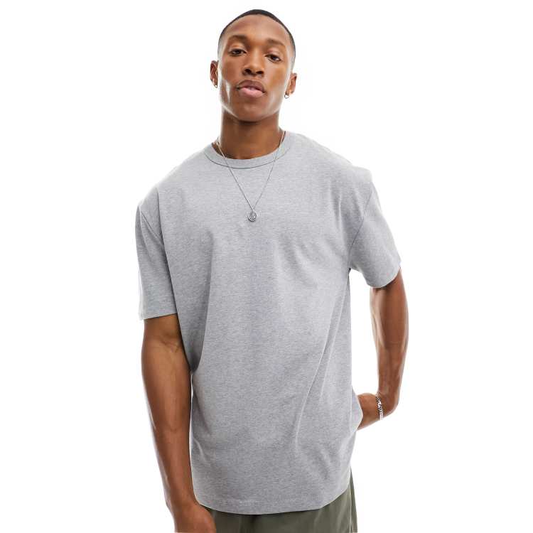ASOS DESIGN heavyweight relaxed crew neck t shirt in grey ASOS