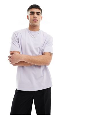 ASOS DESIGN heavyweight relaxed fit t-shirt in lilac