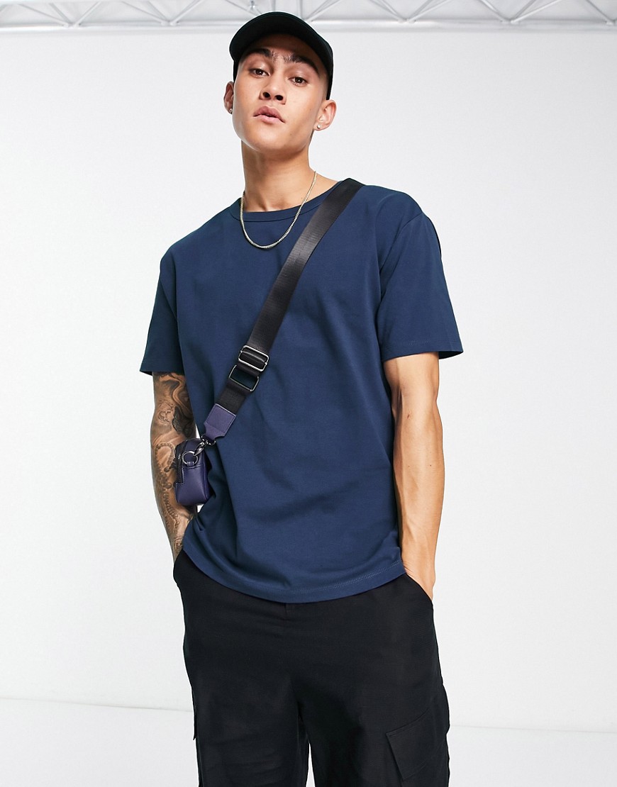 ASOS DESIGN heavyweight relaxed fit t-shirt in navy