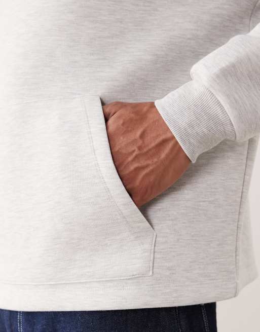 ASOS DESIGN heavyweight relaxed hoodie in scuba-style fabric in ice heather, 5 of 5