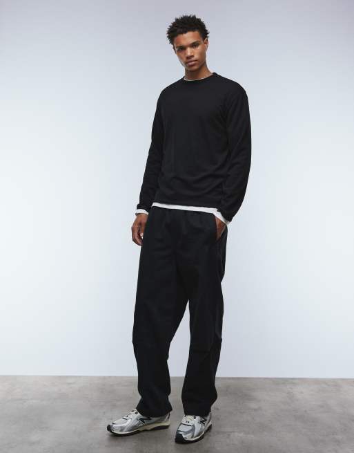ASOS DESIGN heavyweight relaxed long sleeve t-shirt in black soft touch, 2 of 5