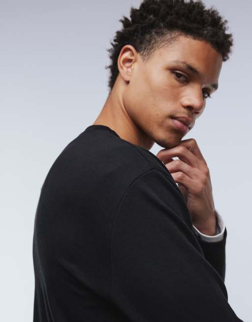 ASOS DESIGN heavyweight relaxed long sleeve t-shirt in black soft touch, 5 of 5