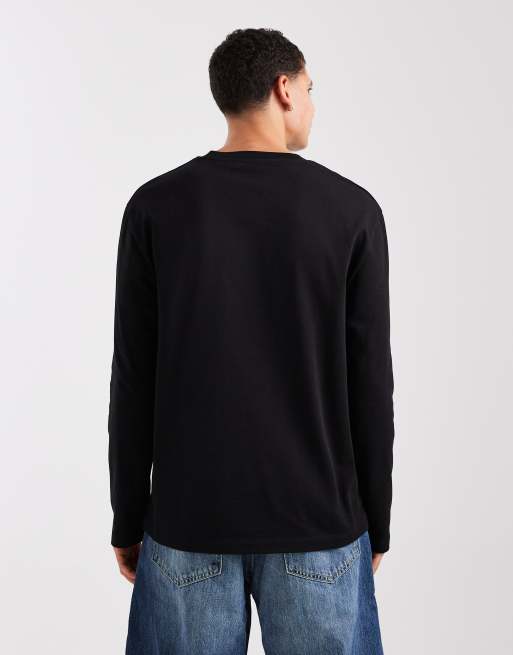 ASOS DESIGN heavyweight relaxed long sleeve t-shirt in black , 3 of 5