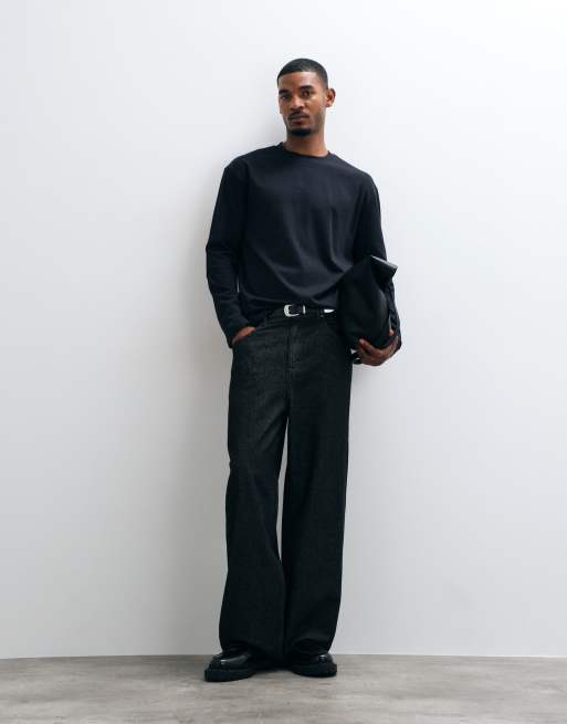 ASOS DESIGN heavyweight relaxed long sleeve t-shirt in black, 4 of 5