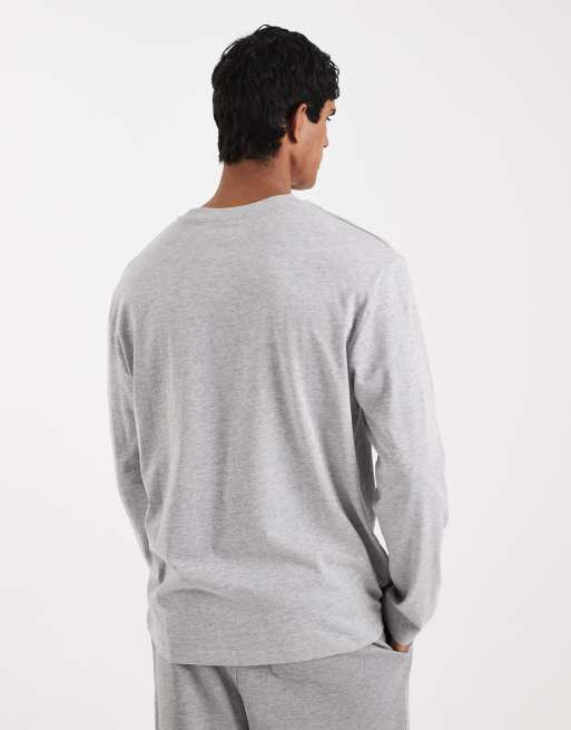 ASOS DESIGN heavyweight relaxed long sleeve t-shirt in gray heather