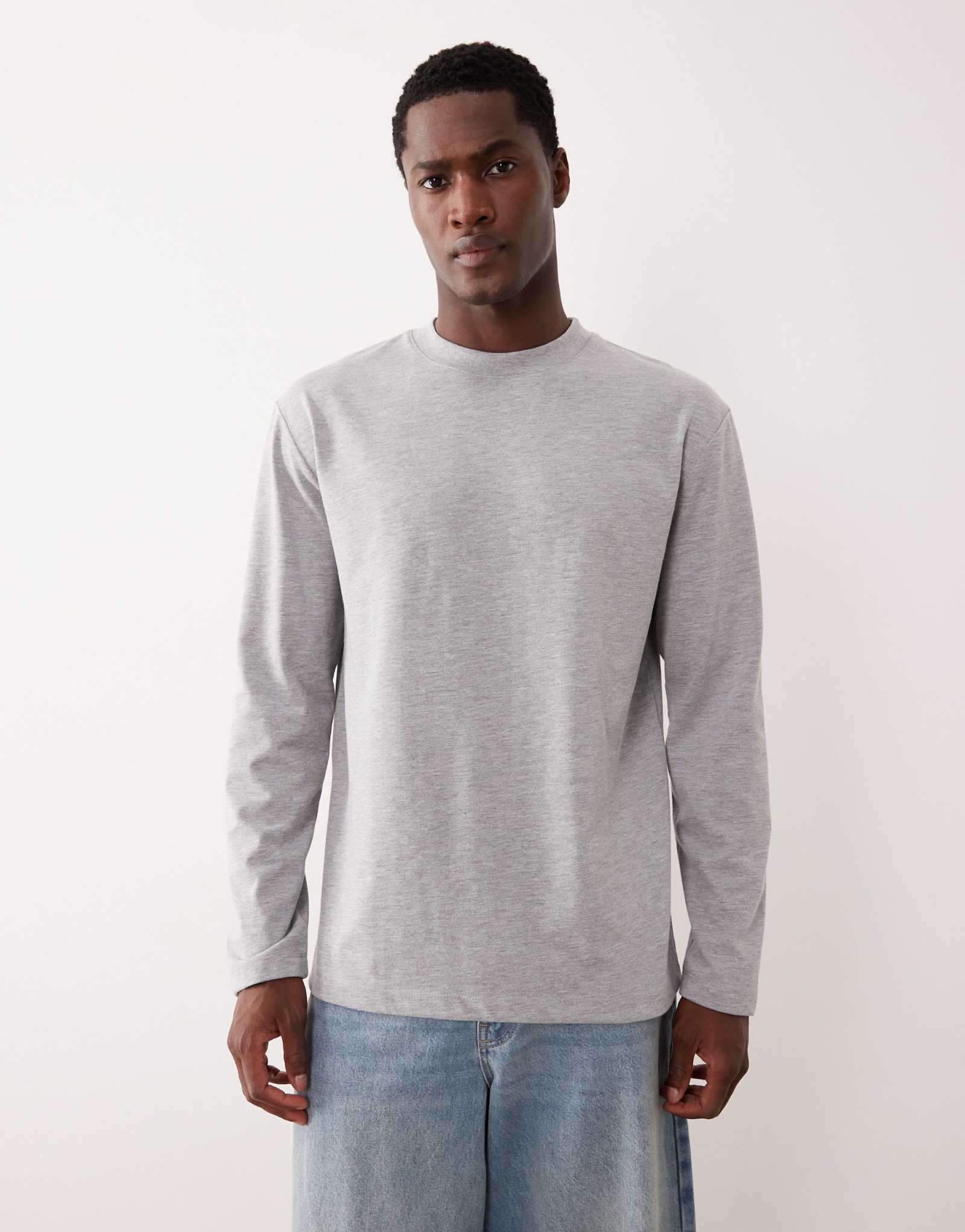 Лонгслив ASOS DESIGN серого меланжевого цвета