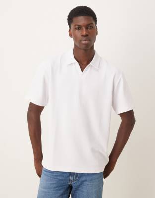Asos Design Heavyweight Relaxed Polo In White