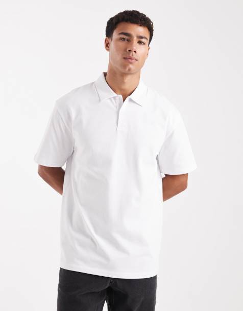 ASOS DESIGN heavyweight relaxed polo in white - view 1