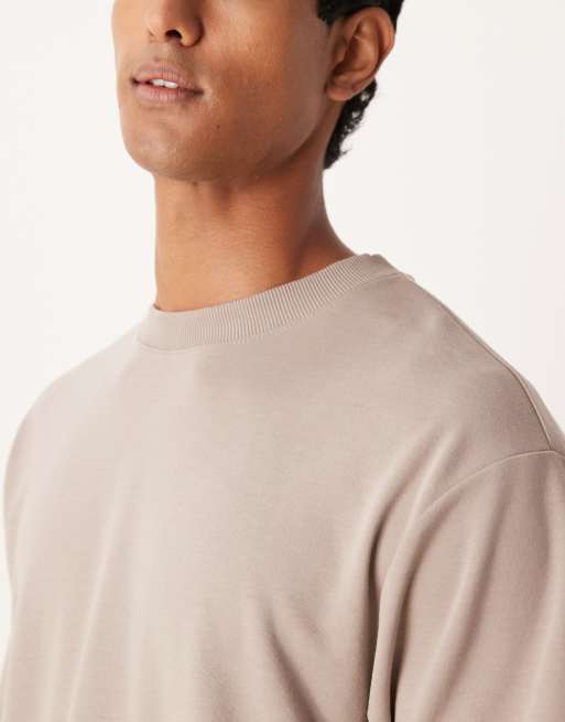 ASOS DESIGN heavyweight relaxed T-shirt in brown soft touch , 5 of 5