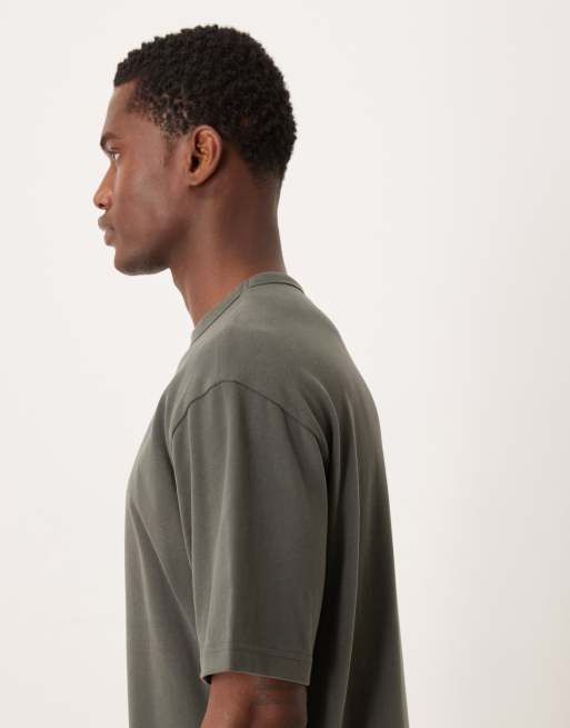 ASOS DESIGN heavyweight relaxed t-shirt in charcoal brushed cotton , 4 of 5