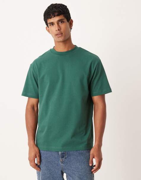ASOS DESIGN heavyweight relaxed t-shirt in dark green - view 1