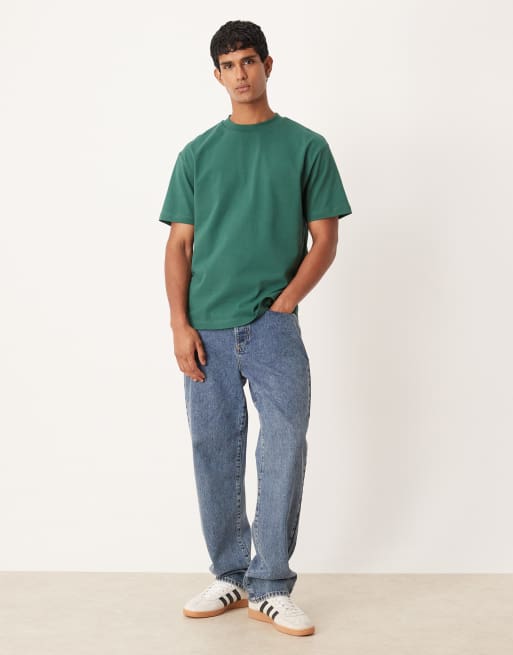 ASOS DESIGN heavyweight relaxed t-shirt in dark green, 2 of 5