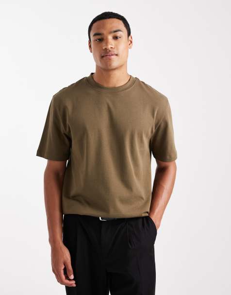 ASOS DESIGN heavyweight relaxed t-shirt in khaki green - view 1