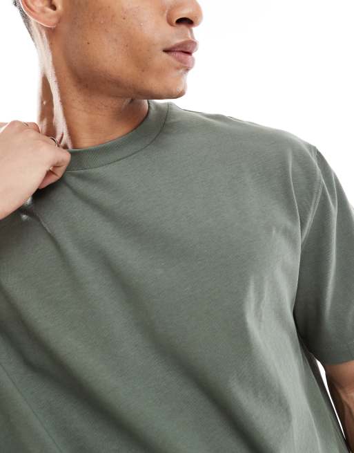 ASOS DESIGN heavyweight relaxed t-shirt in khaki  , 3 of 4