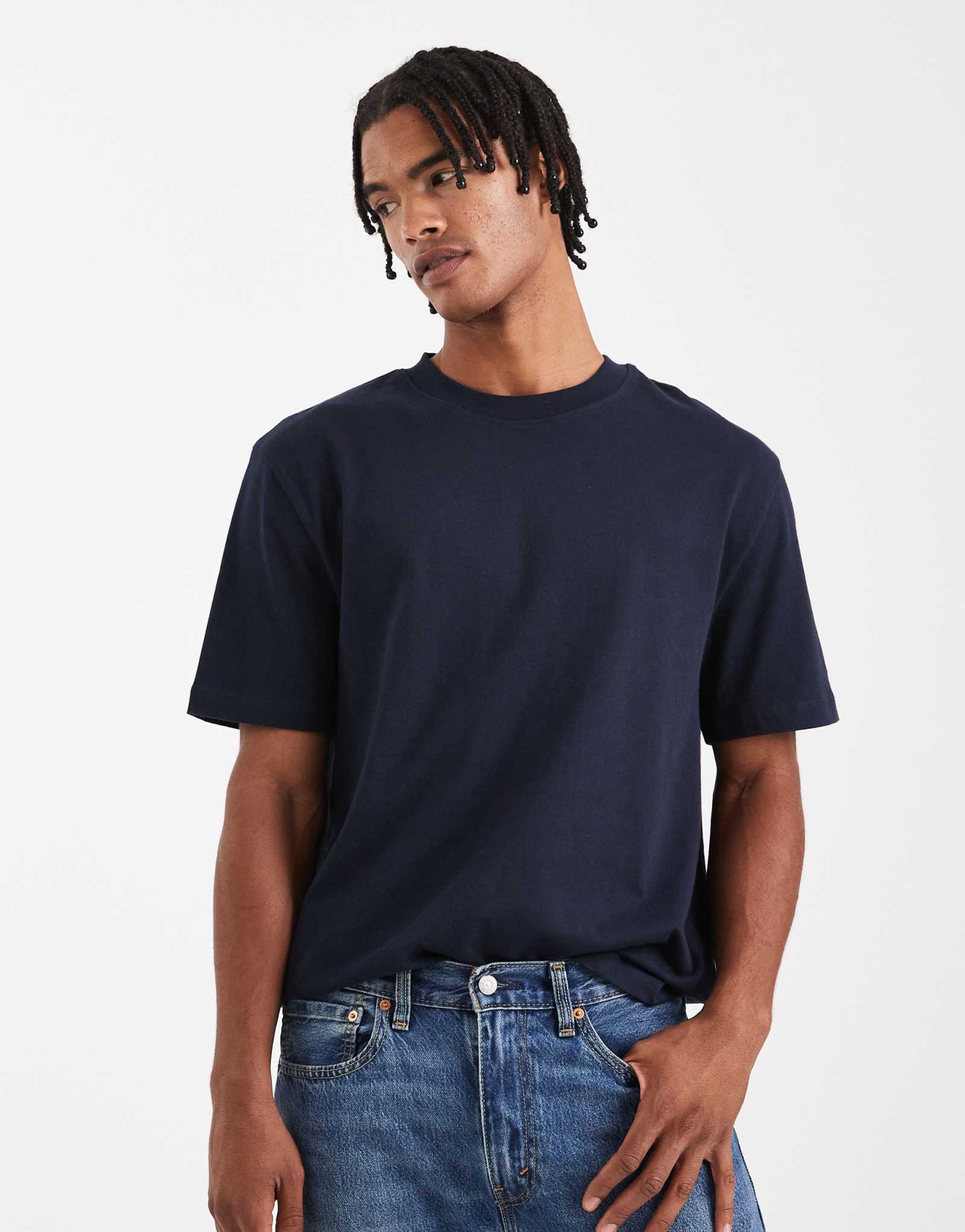 Футболка ASOS DESIGN heavyweight в расслабленном стиле темно-синего цвета