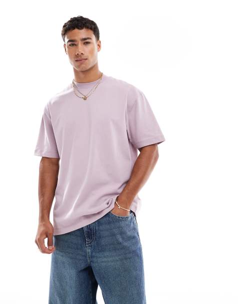 ASOS DESIGN heavyweight relaxed t-shirt in pink - view 1