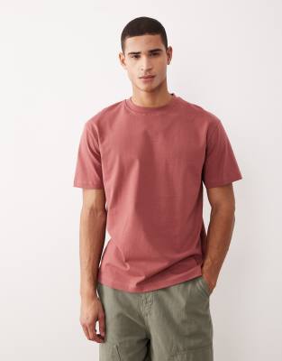 Asos Design Heavyweight Relaxed T-shirt In Pink