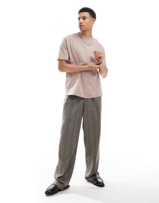 ASOS DESIGN heavyweight relaxed t-shirt in stone  , 2 of 4