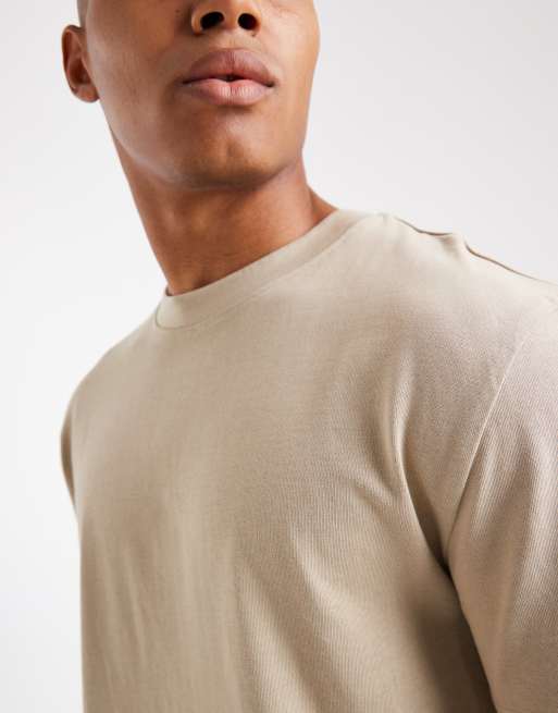 ASOS DESIGN heavyweight relaxed t-shirt in stone   , 5 of 5