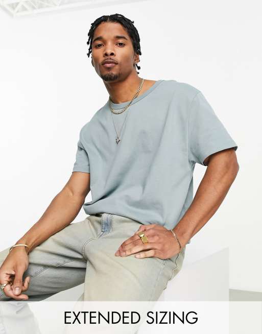 ASOS DESIGN heavyweight relaxed t-shirt in washed blue  