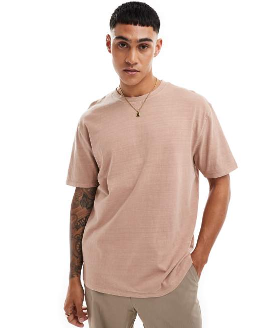  ASOS DESIGN heavyweight relaxed t-shirt in washed brown