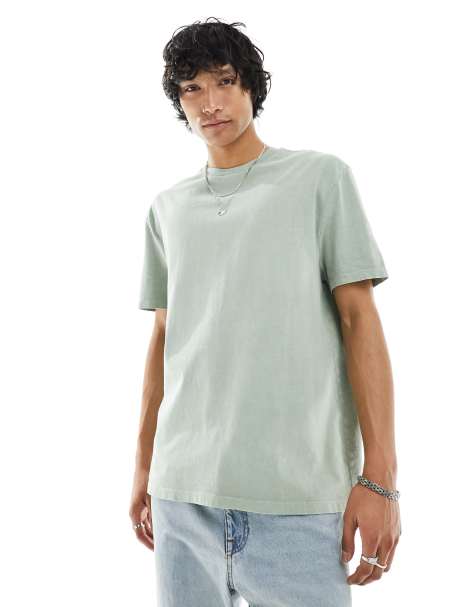 ASOS DESIGN heavyweight relaxed t-shirt in washed green - view 1