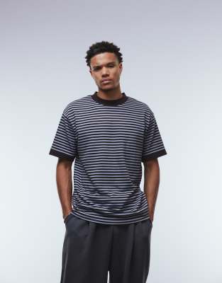 Asos Design Heavyweight Relaxed T-shirt With Dropped Shoulder In Black