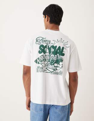 Asos Design Heavyweight Relaxed T-shirt With Food Print In White
