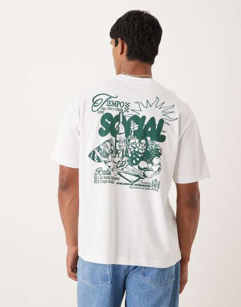 ASOS DESIGN heavyweight relaxed t-shirt with food print in white - view 1