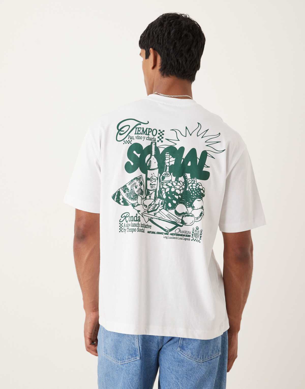 ASOS DESIGN heavyweight relaxed t-shirt with food print in white