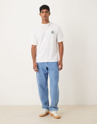 Asos Design Heavyweight Relaxed T-shirt With Food Print In White