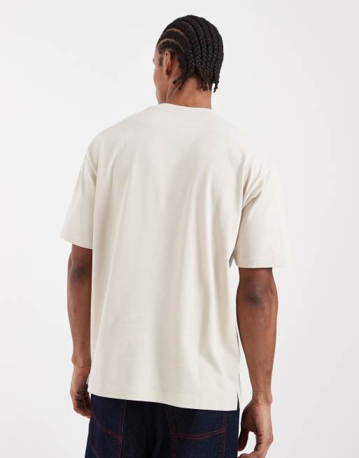 ASOS DESIGN heavyweight relaxed t-shirt with pocket in beige, 3 of 5
