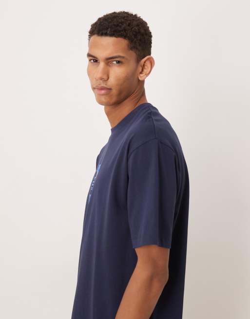 ASOS DESIGN heavyweight relaxed t-shirt with scenic graphic in navy, 4 of 5