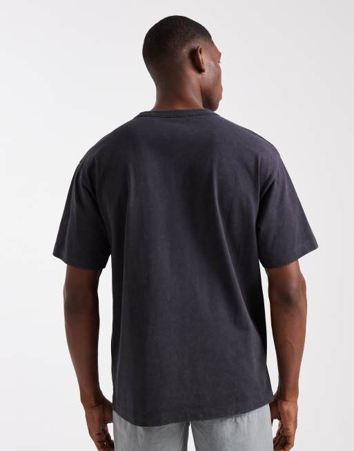 ASOS DESIGN heavyweight relaxed T-shirt with scenic graphic in washed black , 3 of 5