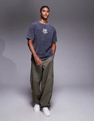 Asos Design Heavyweight Relaxed T-shirt With Scenic Graphic In Blue