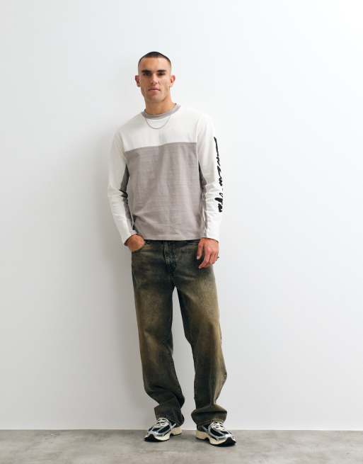 ASOS DESIGN heavyweight relaxed t-shirt with sleeve graphic in green, 2 of 5