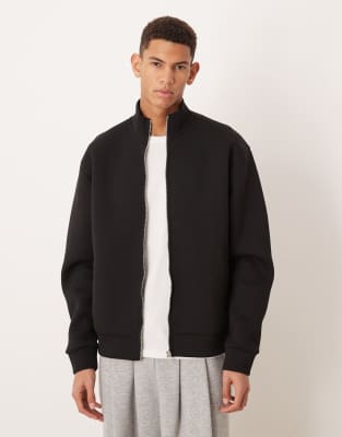 Asos Design Heavyweight Relaxed Zip Through Jersey Track Jacket In Multi