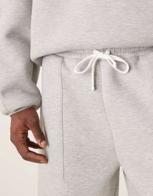 ASOS DESIGN heavyweight scuba jort in gray heather